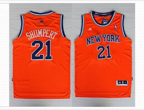 New York Knicks 21 LMAN SHUMPERT orange adidas men nba basketball jersey