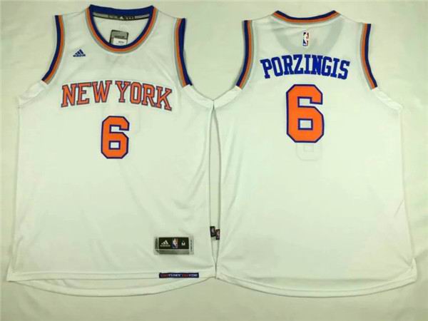 New York Knicks 6 Kristaps Porzingis white NBA basketball Jerseys