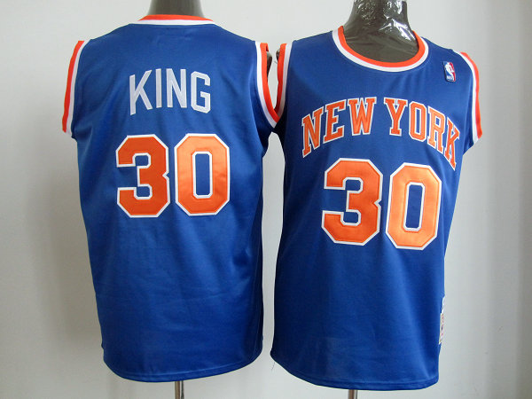 New York Knicks KING 30# Blue NBA Throwback Jerseys