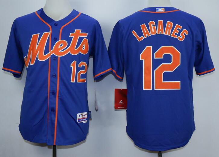 New York Mets 12 Juan Lagares blue stripe men baseball mlb jersey