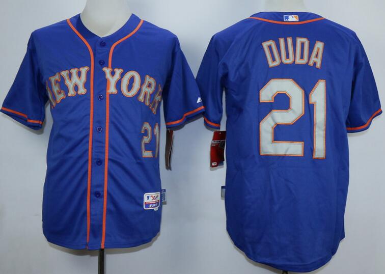 New York Mets 21 Lucas Duda blue mlb baseball jersey