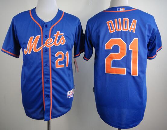 New York Mets 21 Lucas Duda blue orange mlb baseball jersey