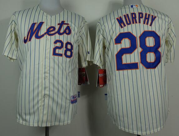 New York Mets 28 Daniel Murphy beige majestic baseball jersey