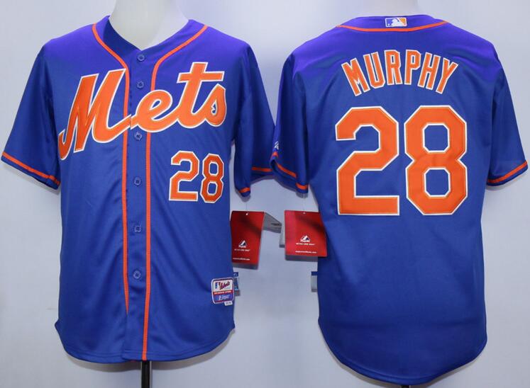 New York Mets 28 Daniel Murphy blue majestic baseball jersey