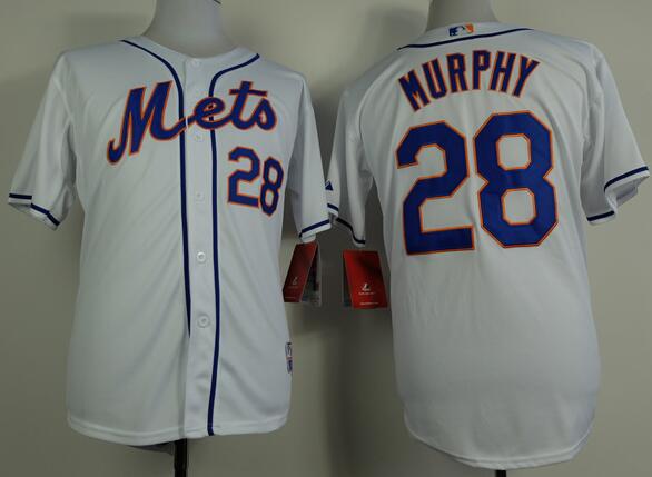 New York Mets 28 Daniel Murphy white majestic baseball jersey