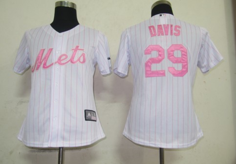 New York Mets 29 Davis White MLB Women Jerseys