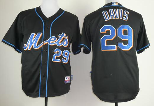 New York Mets 29 Davis black men baseball MLB Jersey