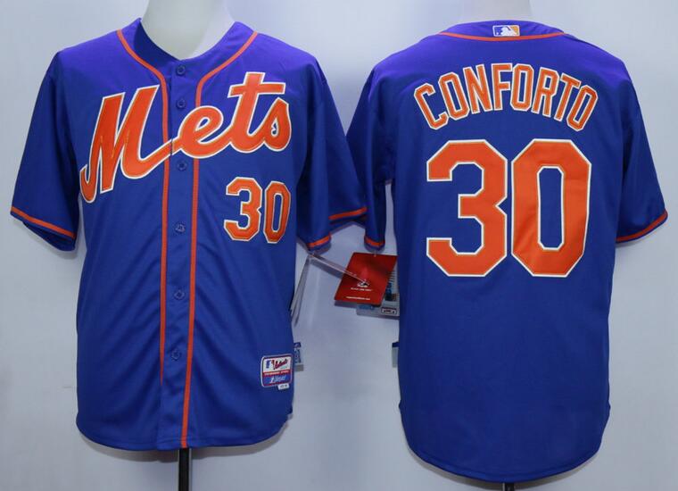 New York Mets 30  Michael Conforto blue men baseball mlb jersey