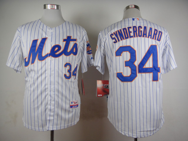 New York Mets 34 Noah Syndergaard White baseball jerseys