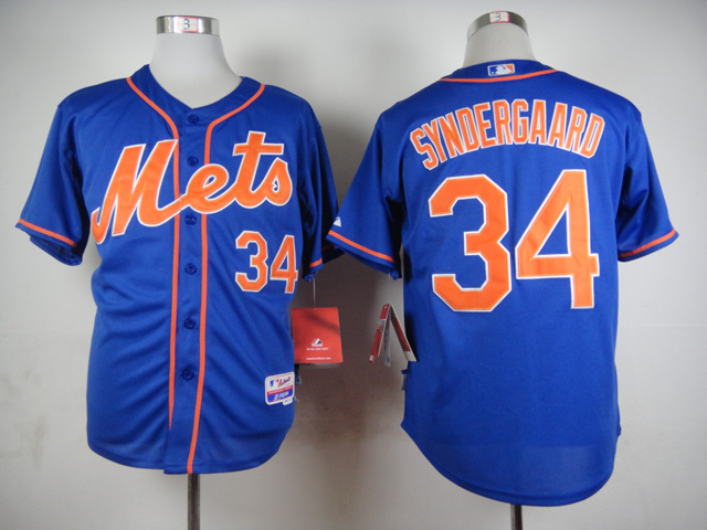 New York Mets 34 Noah Syndergaard blue baseball jerseys