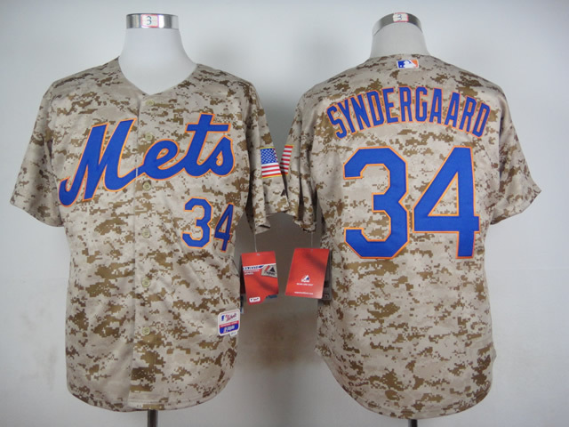 New York Mets 34 Noah Syndergaard camo baseball jerseys