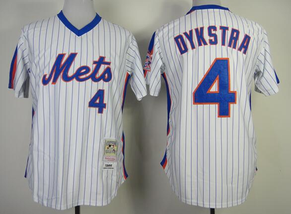 New York Mets 4 Dykstra White men baseball mlb jersey