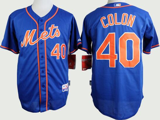 New York Mets 40 Bartolo Colon blue men mlb baseball jersey