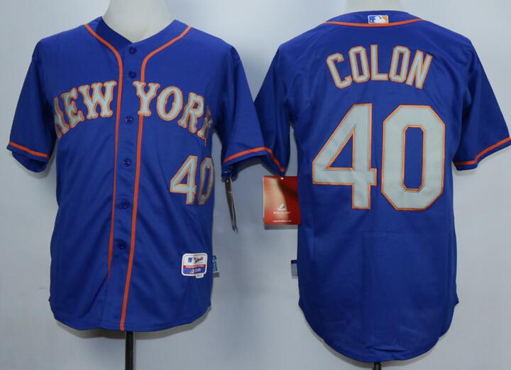 New York Mets 40 Bartolo Colon blue men mlb baseball jerseys