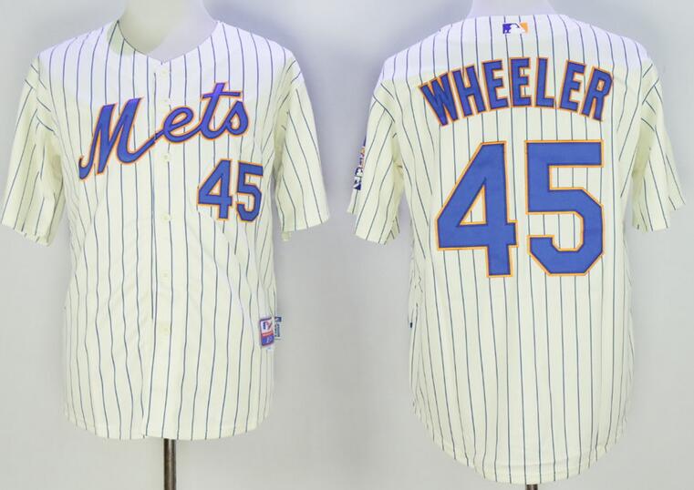 New York Mets 45 Zack Wheeler beige mlb baseball jerseys