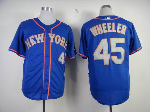 New York Mets 45 Zack Wheeler blue gray jerseys