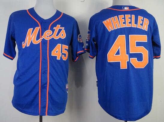 New York Mets 45 Zack Wheeler blue mlb baseball jerseys