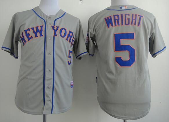 New York Mets 5 DAVID WRICHT gray MLB baseball Jerseys