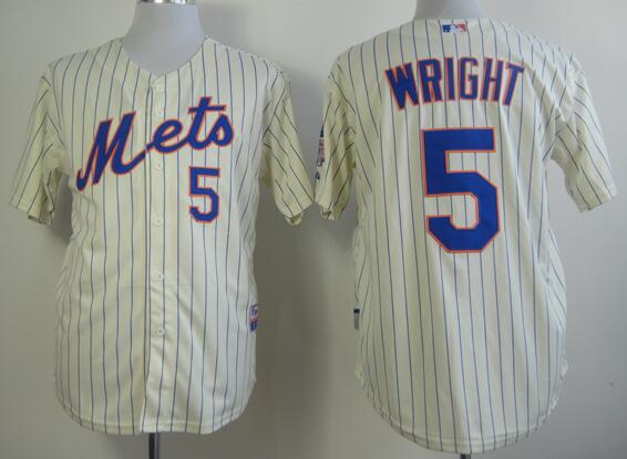 New York Mets 5 David Wright beige men MLB baseball Jerseys