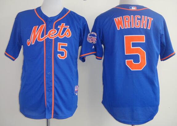 New York Mets 5 David Wright blue men MLB baseball Jerseys