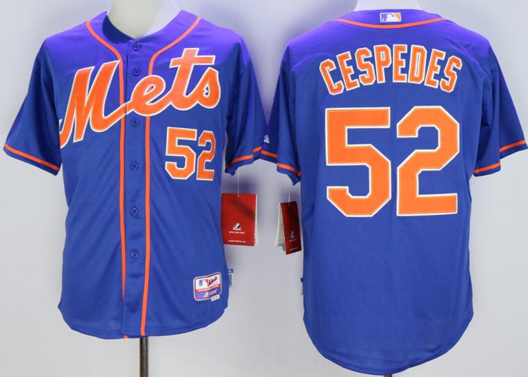 New York Mets 52 Yoenis Cespedes blue mlb baseball jersey(1)