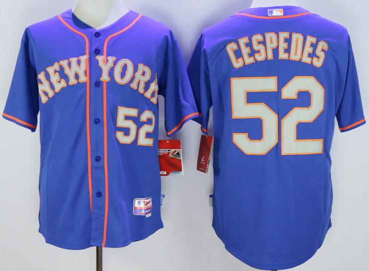 New York Mets 52 Yoenis Cespedes blue mlb baseball jersey