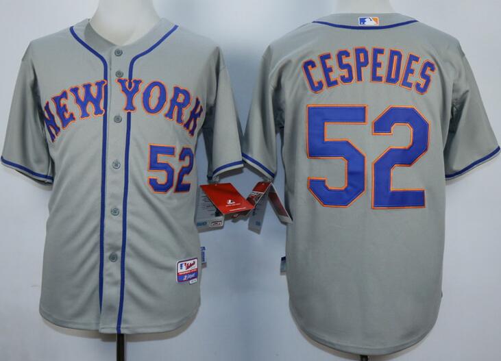 New York Mets 52 Yoenis Cespedes grey mlb baseball jersey
