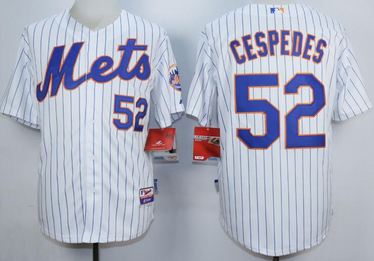 New York Mets 52 Yoenis Cespedes whiteblue stripe jerseys