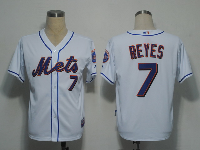 New York Mets 7 Reyes White men baseball mlb jersey