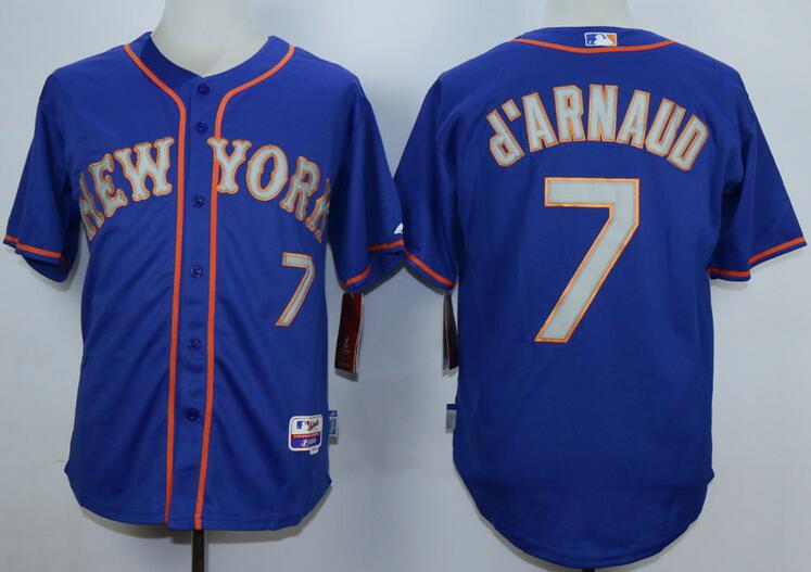 New York Mets 7 Reyes blue men baseball mlb jerseys