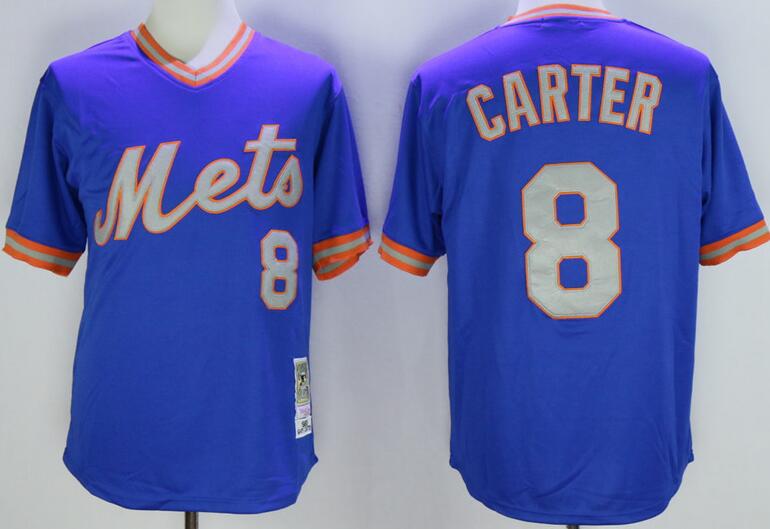 New York Mets 8 Gary Carter blue throwback mlb jerseys