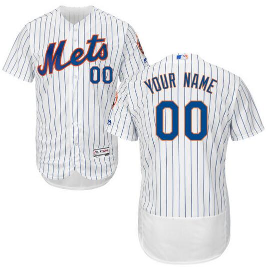 New York Mets Majestic Home White Royal Flex Base Authentic Collection Custom Jersey