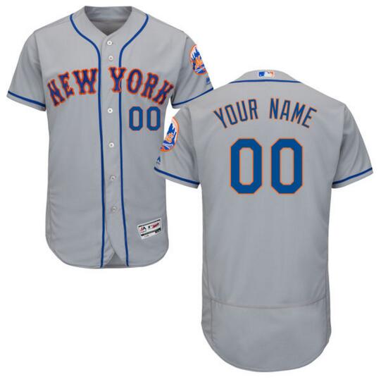 New York Mets Majestic Road Gray Flex Base Authentic Collection Custom Jersey