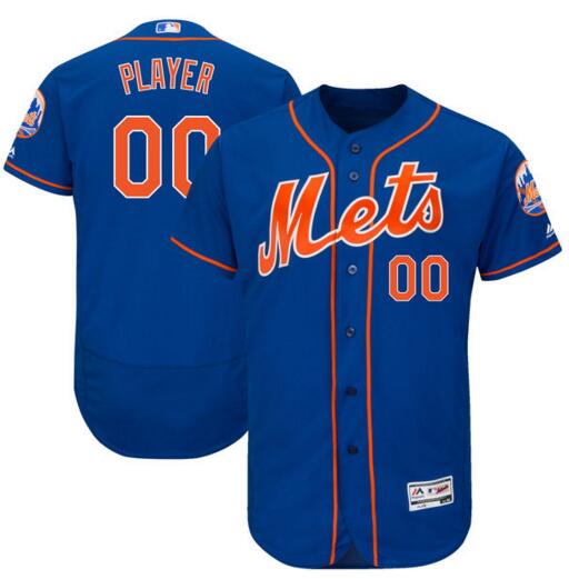 New York Mets Majestic Royal Orange 2017 Alternate Authentic Collection Flex Base Custom Jersey