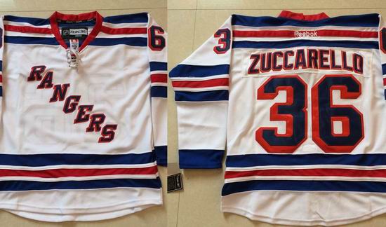 New York Rangers #36 Mats Zuccarello white nhl hockey Jersey