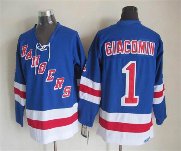 New York Rangers 1 Giacomin blue CCM ice hockey Jersey