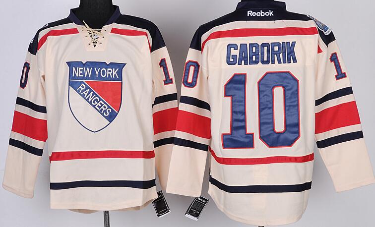 New York Rangers 10 Marian Gaborik Cream nhl ice hockey  jerseys