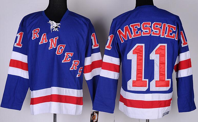 New York Rangers 11 Mark  Messier CCM  Blue nhl ice hockey  jersey