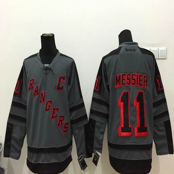 New York Rangers 11 Mark Messier gray hockey jersey