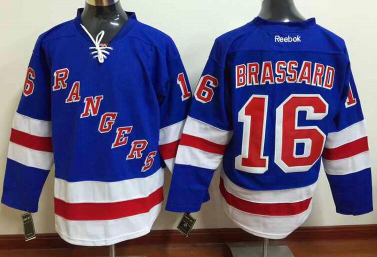 New York Rangers 16 Derick Brassard blue nhl ice hockey  jerseys