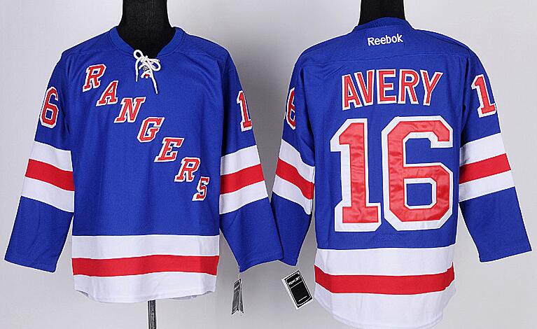 New York Rangers 16 Sean Avery Blue Throwback  men nhl Jerseys