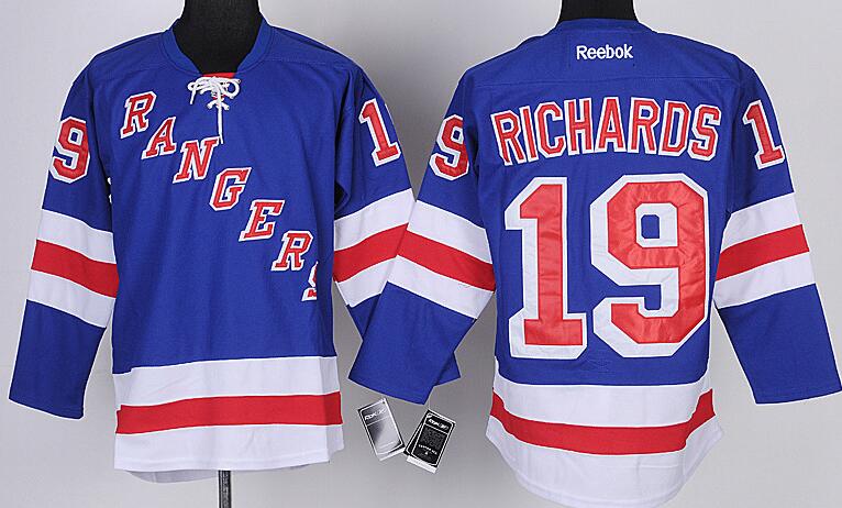 New York Rangers 19 Brad Richards Blue nhl ice hockey  jerseys