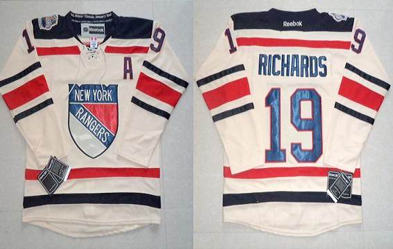 New York Rangers 19 Brad Richards Cream nhl ice hockey  jerseys