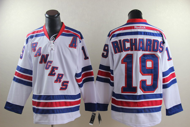 New York Rangers 19 Richaros White nhl hockey Jersey