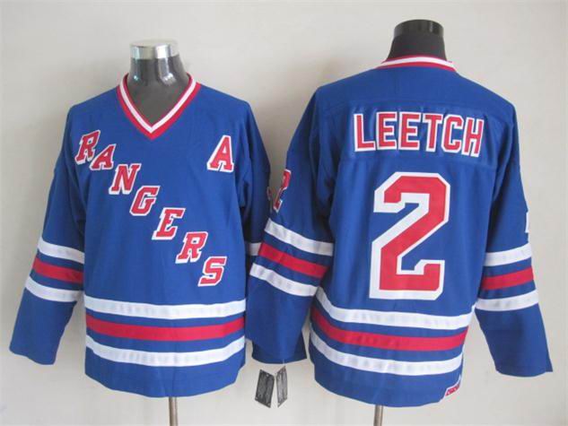 New York Rangers 2 Brian Leetch  Blue  nhl ice  hockey  jerseys