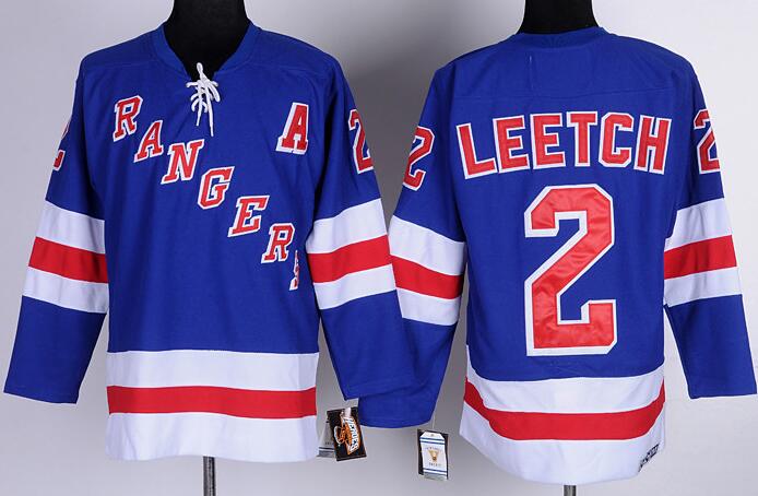 New York Rangers 2 Brian Leetch  CCM  Blue nhl  ice  hockey  jerseys