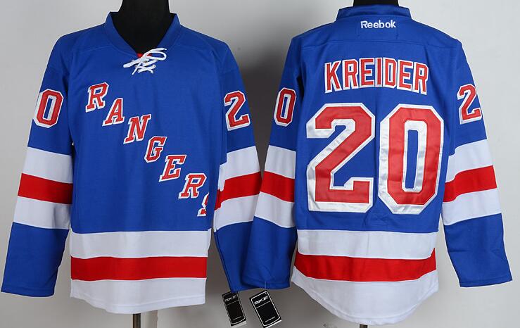 New York Rangers 20 KREIDER blue hockey Nhl jerseys