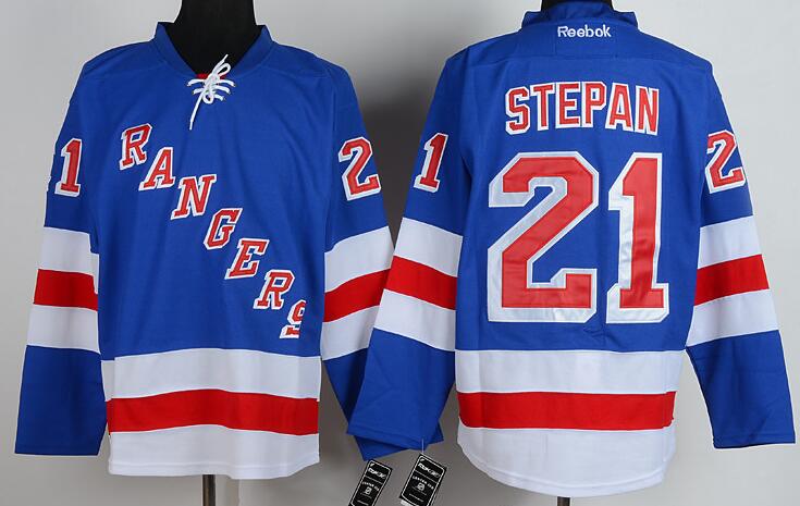 New York Rangers 21 Derek Stepan Blue nhl ice hockey  jerseys