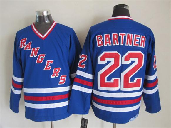 New York Rangers 22 Bartner CCM blue nhl hockey jerseys