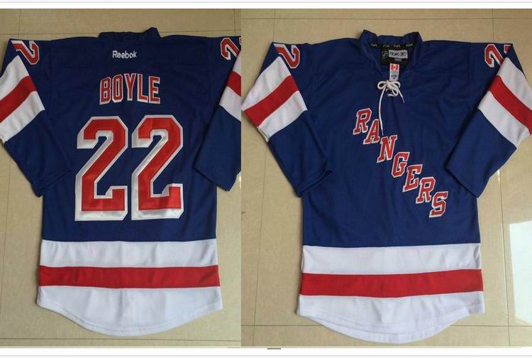 New York Rangers 22 Brian Boyle blue nhl Jersey